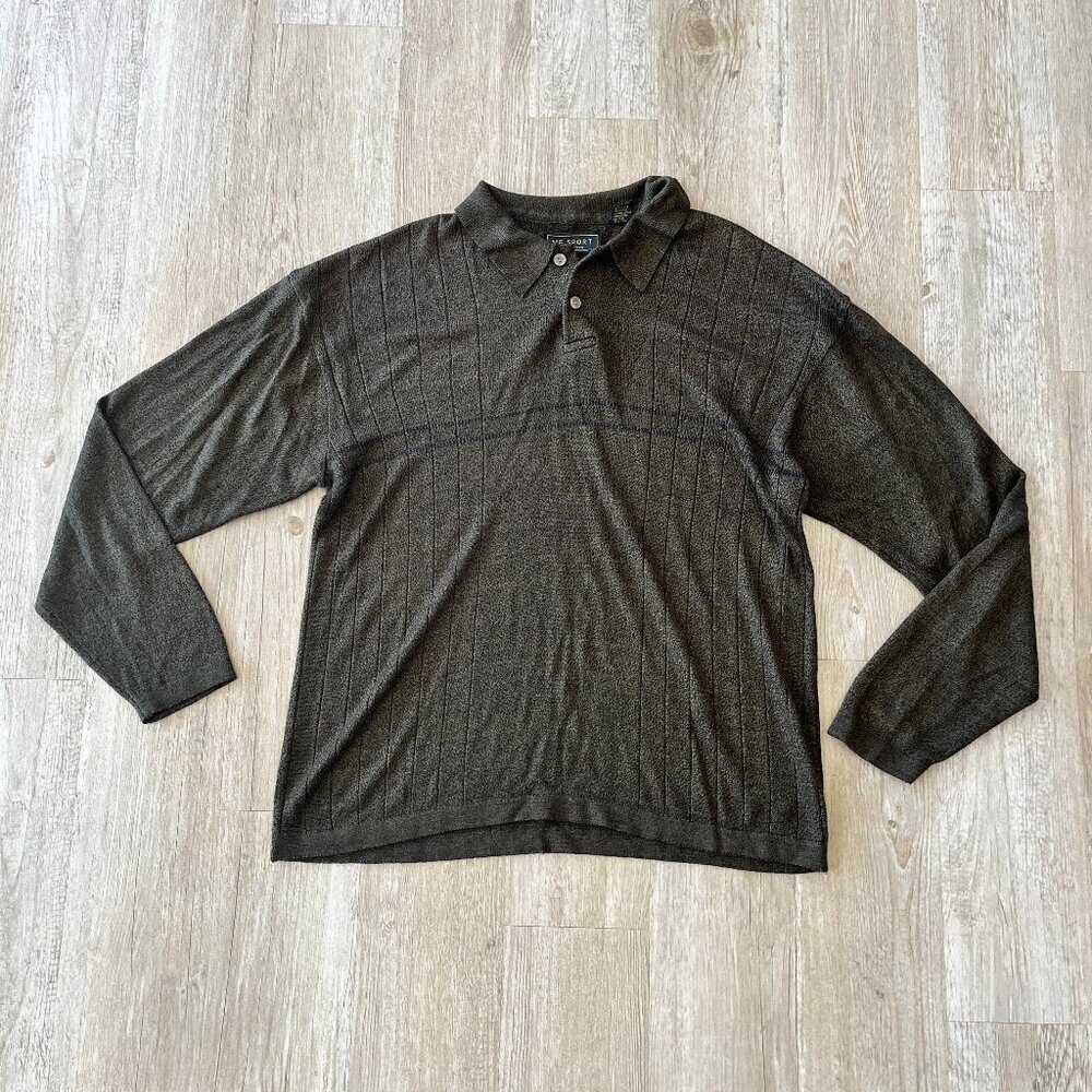 Mens M.E. Sport Brown Long Sleeve Shirt - L